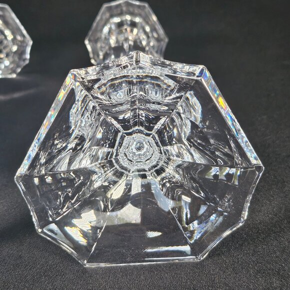 Oscar de la Renta Chippendale Austrian Pair 24% Lead Crystal Candlestick Holder - Picture 9 of 11